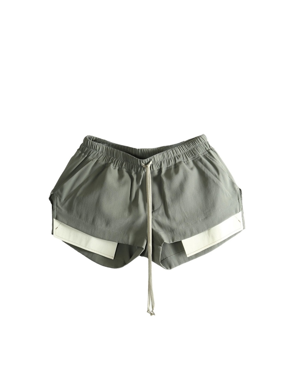 Rick Owens Drawstring Panelled Silk Blend Shorts IT 42 US 6